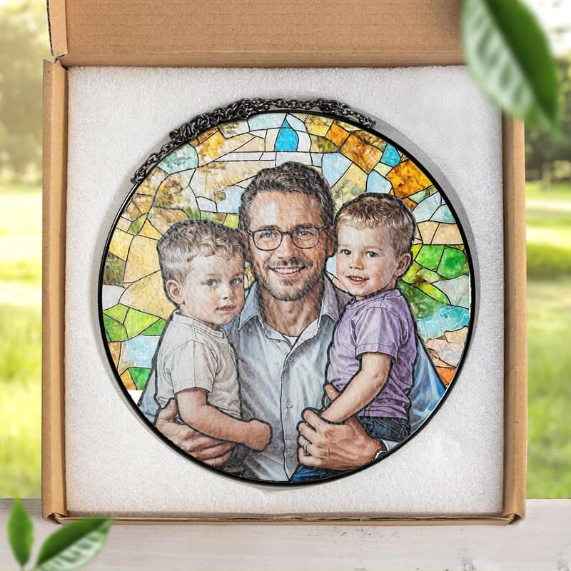 Father's Day Personalized Photo Suncatcher