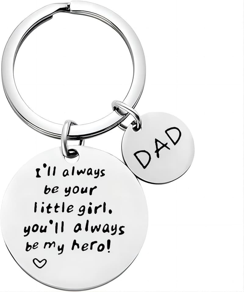 Father's Day Engraved Stainless Steel Keychain