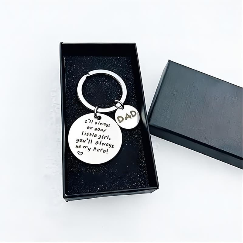 Father's Day Engraved Stainless Steel Keychain