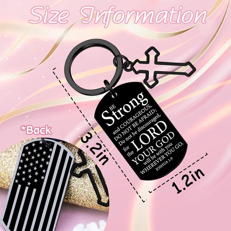 First Communion Men's Religious Flag Keychain