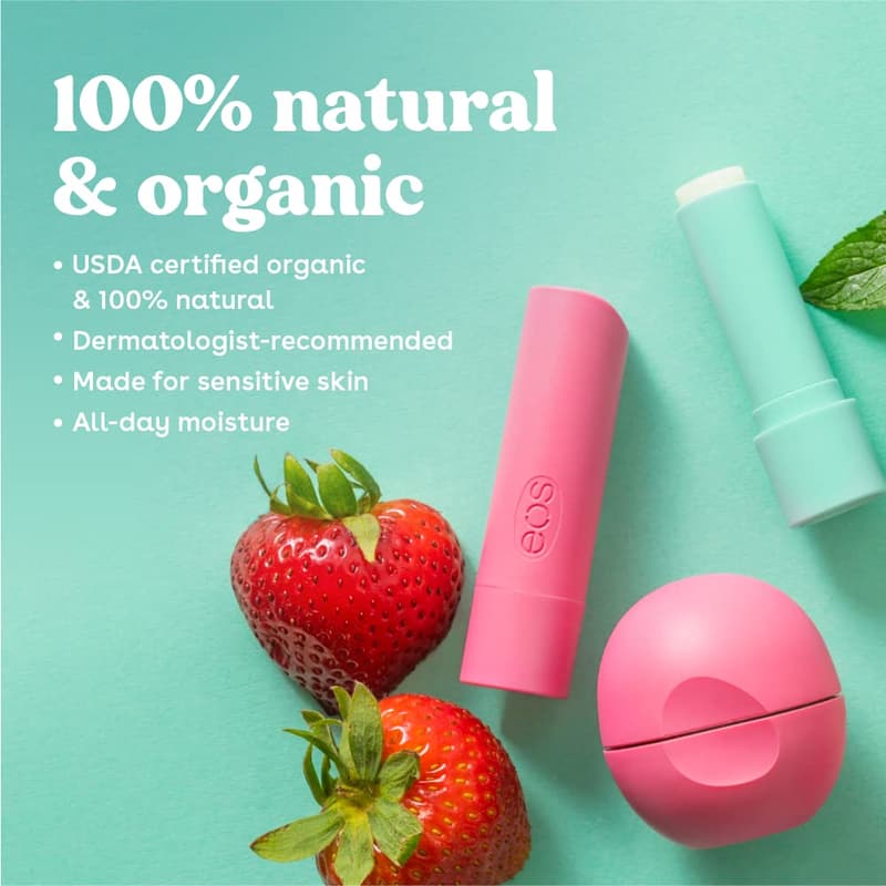 Natural Sweet Mint Lip Balm for Sensitive Skin, 0.25 oz
