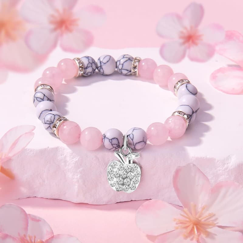 Teacher Appreciation Natural Stone Bracelet & Card
