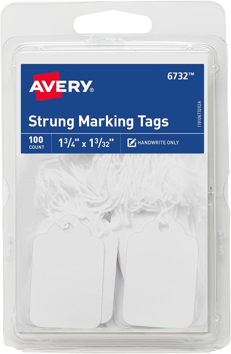 Gift Marking Tags with Strings, 1.75 x 1.09 in, Pack of 100