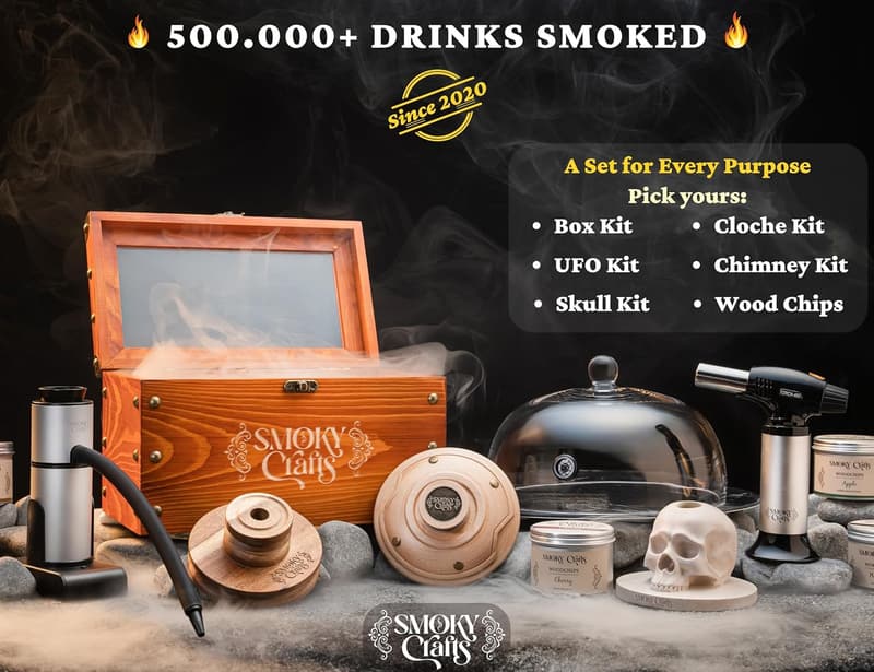 Whiskey Smoker Kit with Smoking Gun & Wood Chips