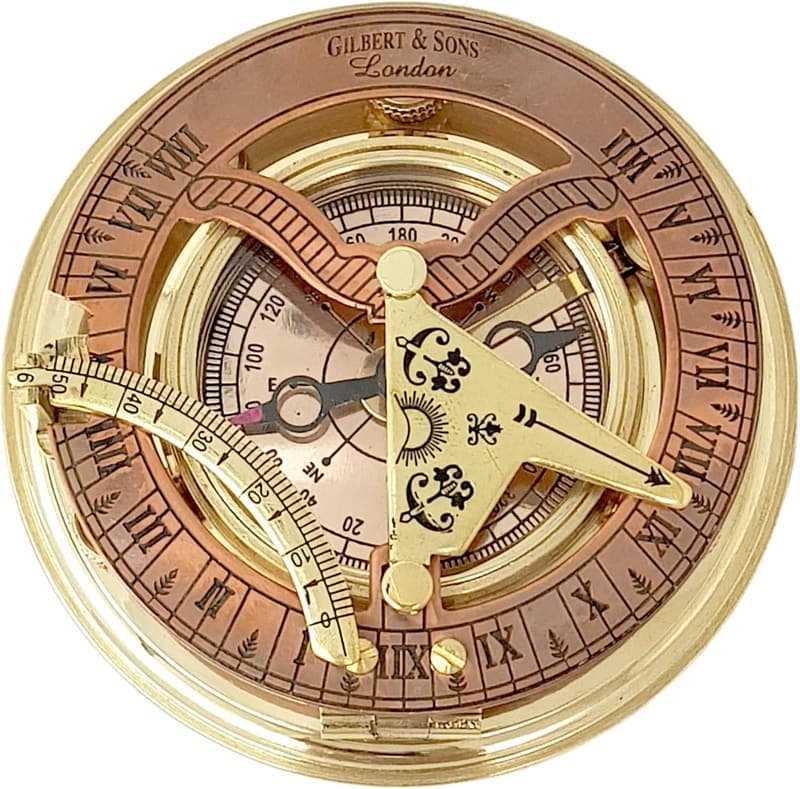 Nautical Sundial Compass Clock in Box Gift