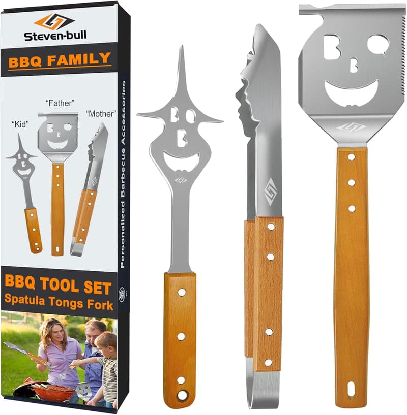 Men's BBQ Grill Tool Set - Extra Long Accessories
