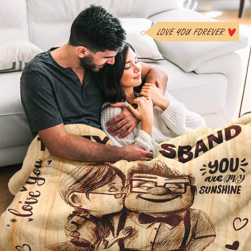 Wedding Anniversary Throw Blanket for Husband 50