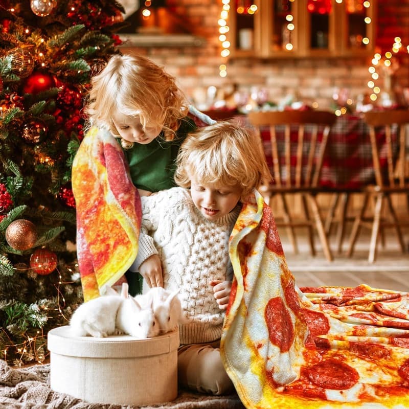 Novelty Pizza Fleece Blanket, 60-inch for Adults & Kids
