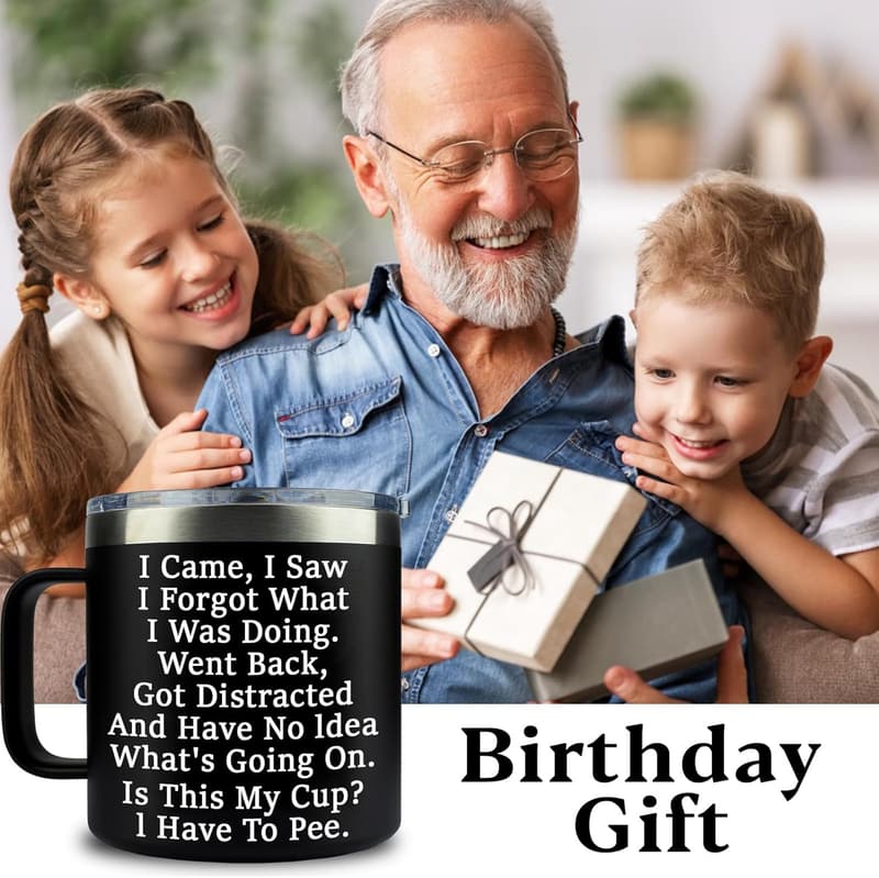 Birthday Funny Coffee Mug for Seniors, 14oz