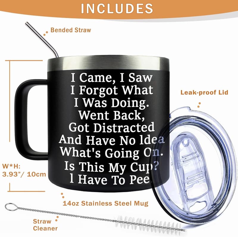 Birthday Funny Coffee Mug for Seniors, 14oz