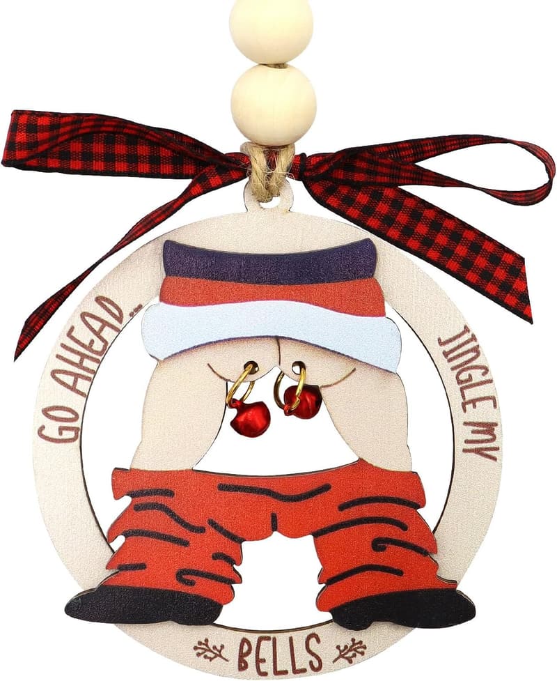 Christmas 'Jingle My Bell' Wooden Ornament for Adults