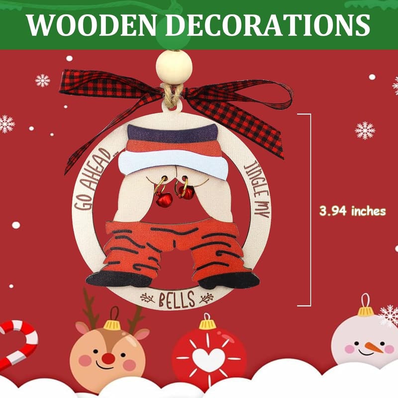 Christmas 'Jingle My Bell' Wooden Ornament for Adults
