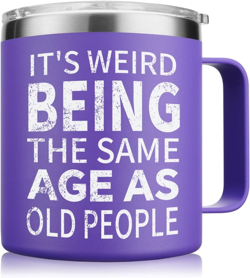 Birthday Mug 14oz for Women - Funny Purple Design