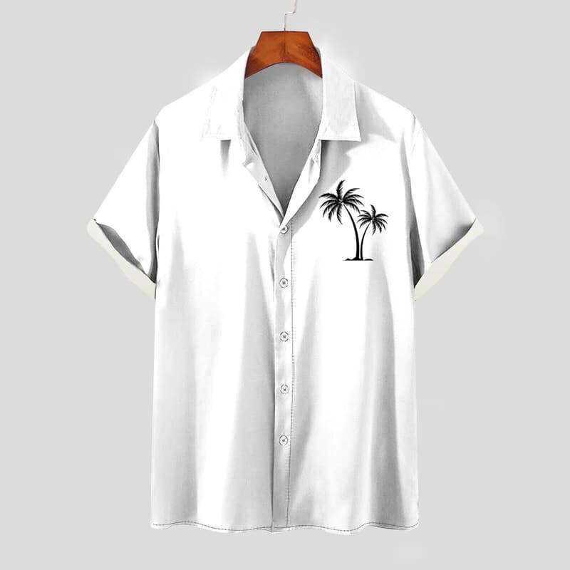 Summer Men's Lightweight Graphic Button-Down Tee