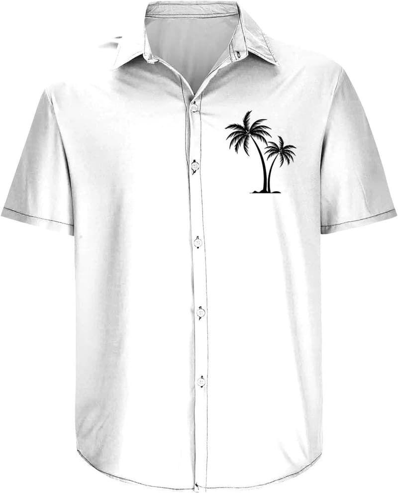 Summer Men's Lightweight Graphic Button-Down Tee