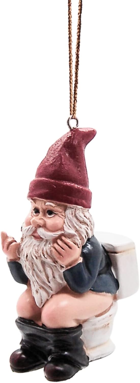 Christmas Naughty Gnome Ornament, Funny Holiday Decor