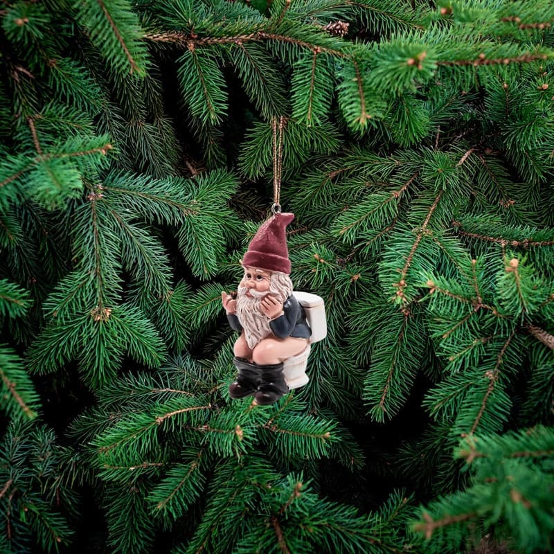 Christmas Naughty Gnome Ornament, Funny Holiday Decor