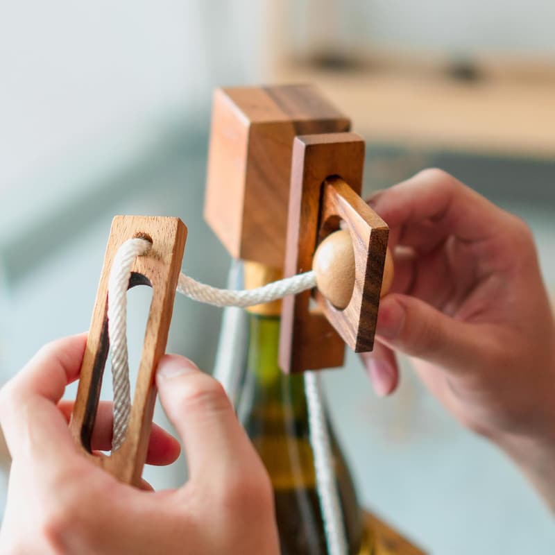 Puzzle Bottle Holder - Brain Teaser Gift for Bottle Lovers