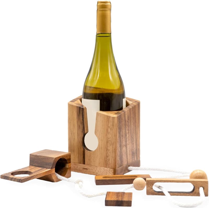 Puzzle Bottle Holder - Brain Teaser Gift for Bottle Lovers