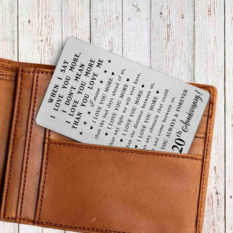 20th Anniversary Wallet Card for Him