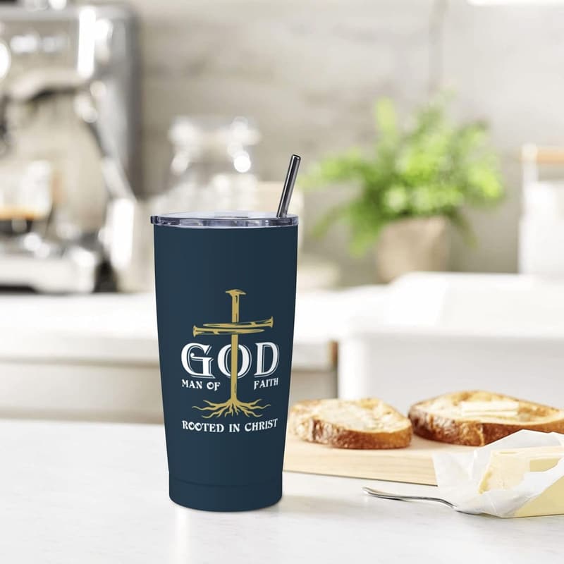 Christian Man 20oz Tumbler with Bible Verse