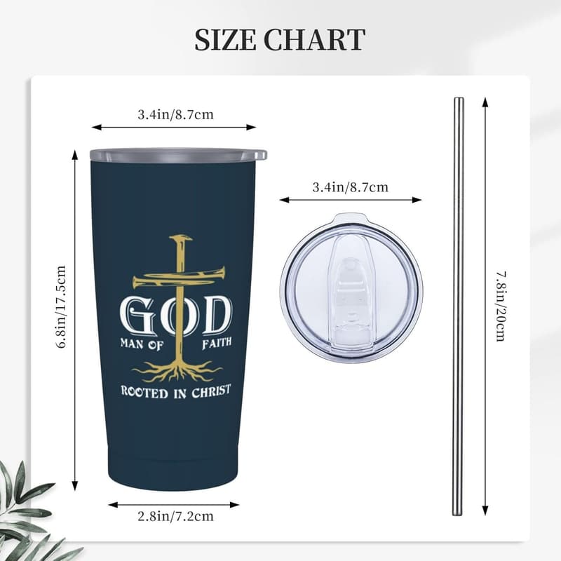 Christian Man 20oz Tumbler with Bible Verse