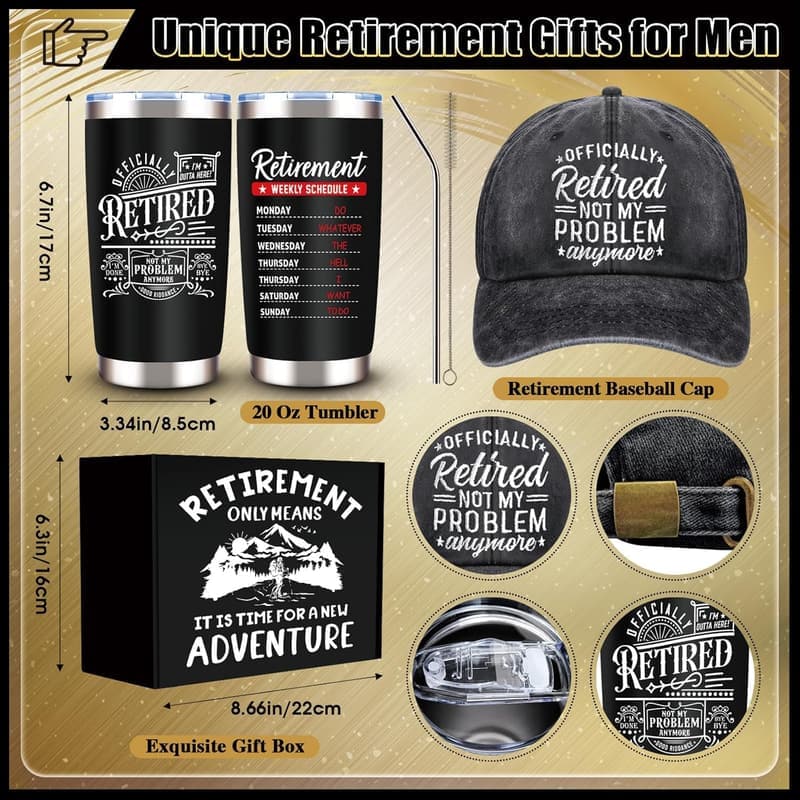 Retirement Gift Set: Insulated 20 Oz Stainless Tumbler