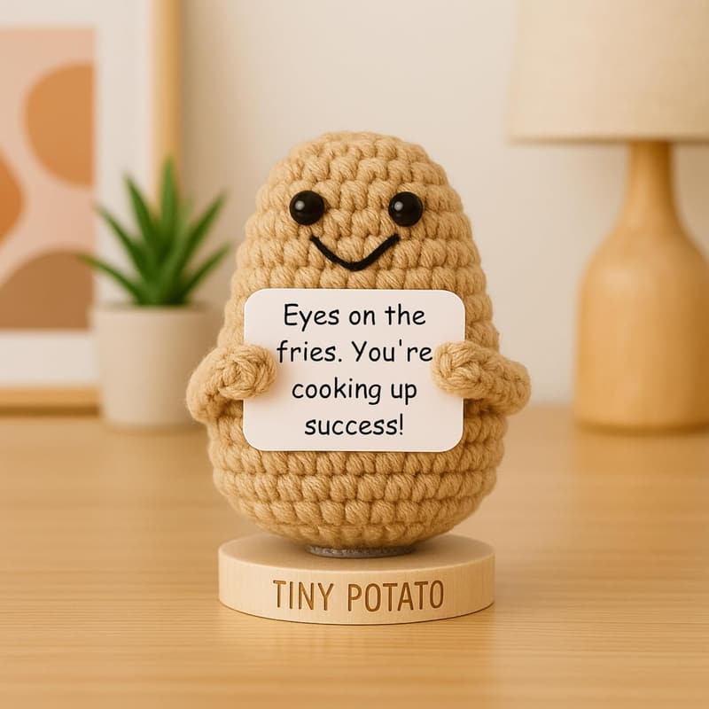 Mother's Day - Funny Crochet Potato Doll with Affirmation Cards