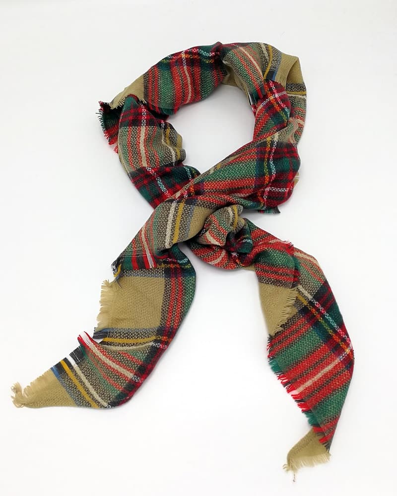 Women's Winter Plaid Triangle Scarf