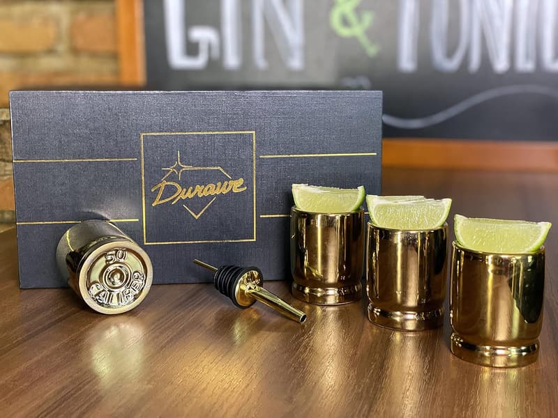 Bullet Shot Glass Set for Men - 50 Cal Design, Set of 4