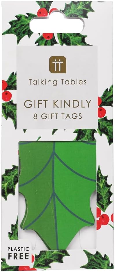 Christmas Leaf Gift Tags with String (8-Pack)