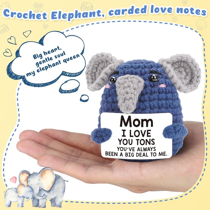 Mom Birthday Crochet Elephant Gift