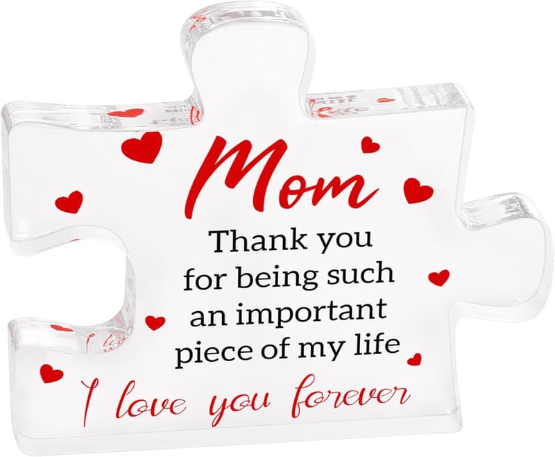 Birthday Gift for Mom: Engraved Acrylic Puzzle Block