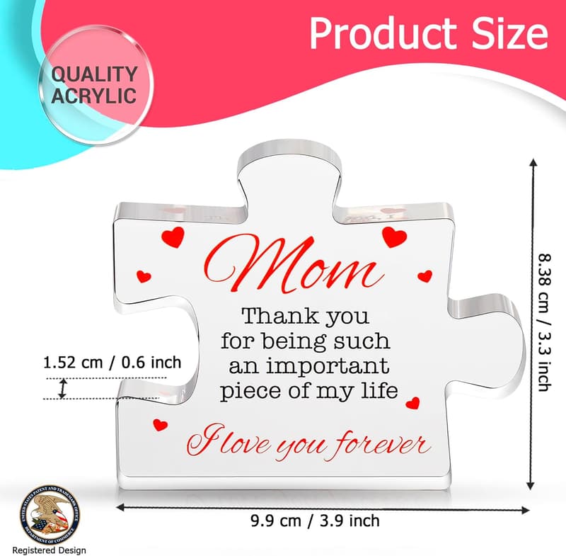 Birthday Acrylic Block Puzzle - Gift for Mom