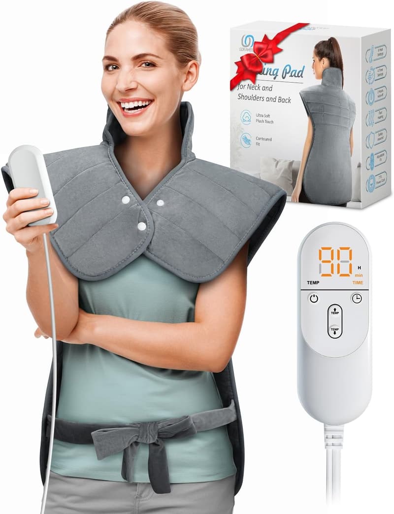 Mother's Day Heating Pad with Auto-Off, Large, Grey