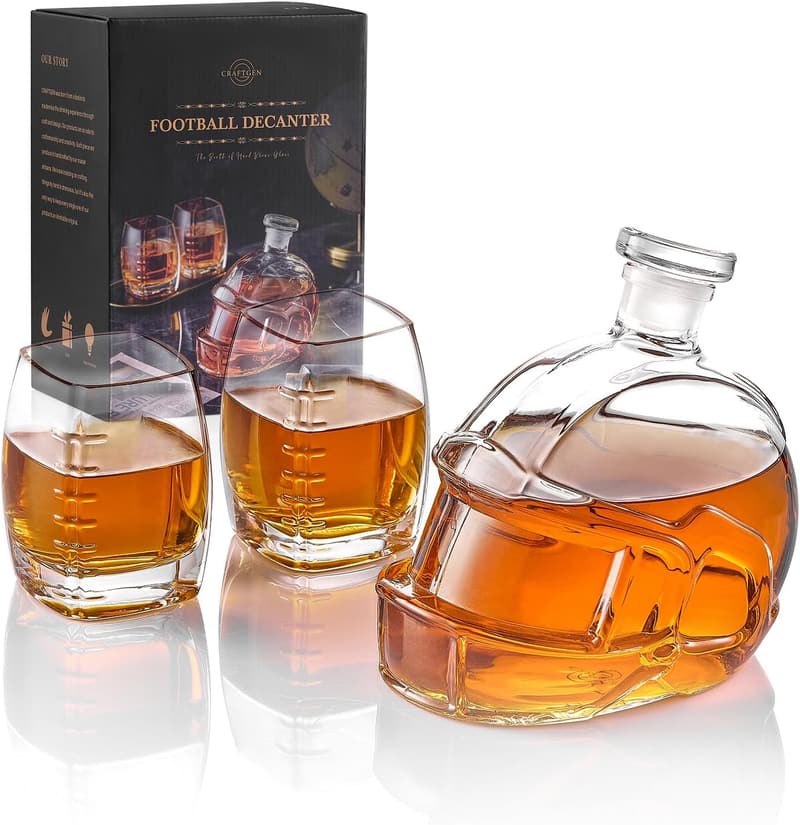 Personalized Football Helmet Decanter Set for Men