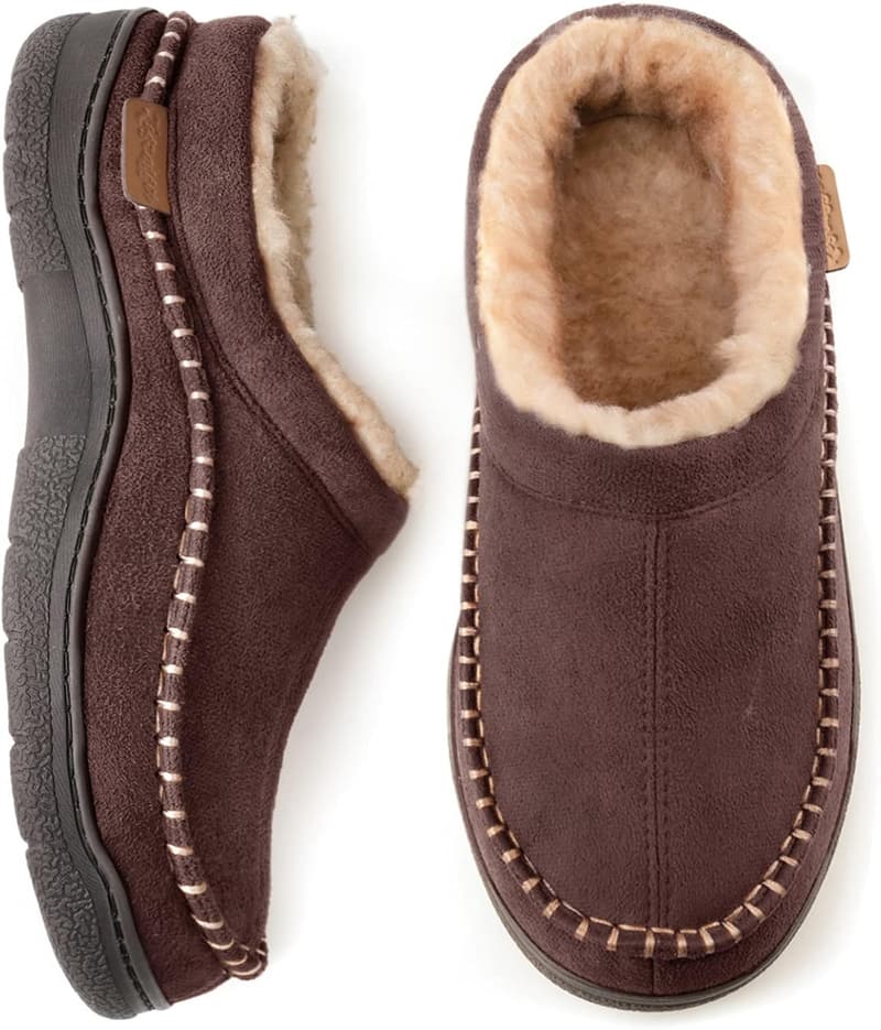 Men's Slip-On Fuzzy Moccasin Slippers