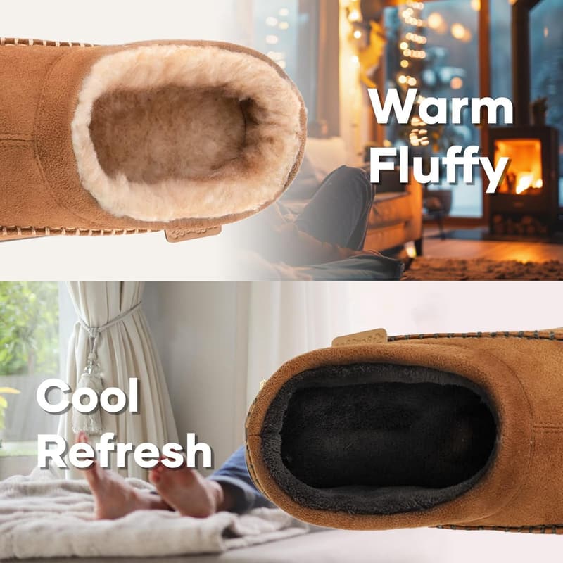 Men's Slip-On Fuzzy Moccasin Slippers