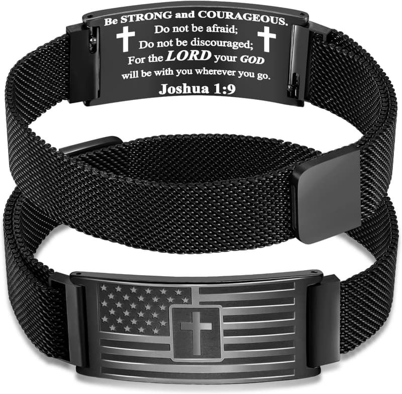 Graduation Gift Men's Flag Cross Bracelet