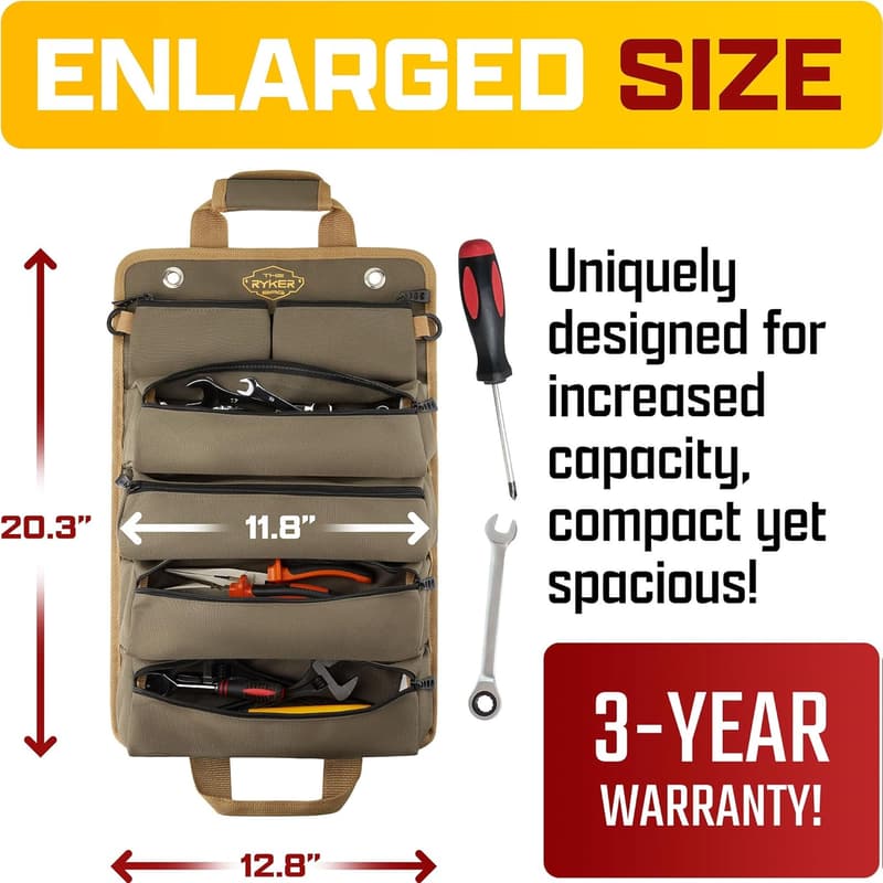 Father's Day Heavy Duty Tool Roll Bag for Men