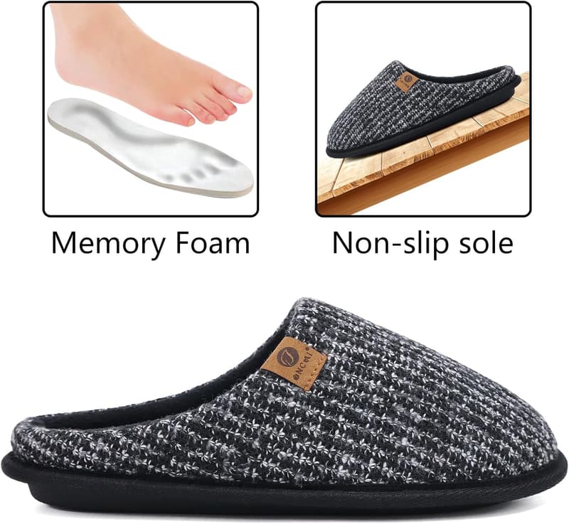 Men's Memory Foam Slippers with Arch Support