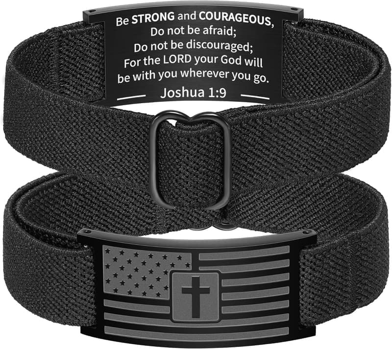 Graduation American Flag Cross Bracelet for Men