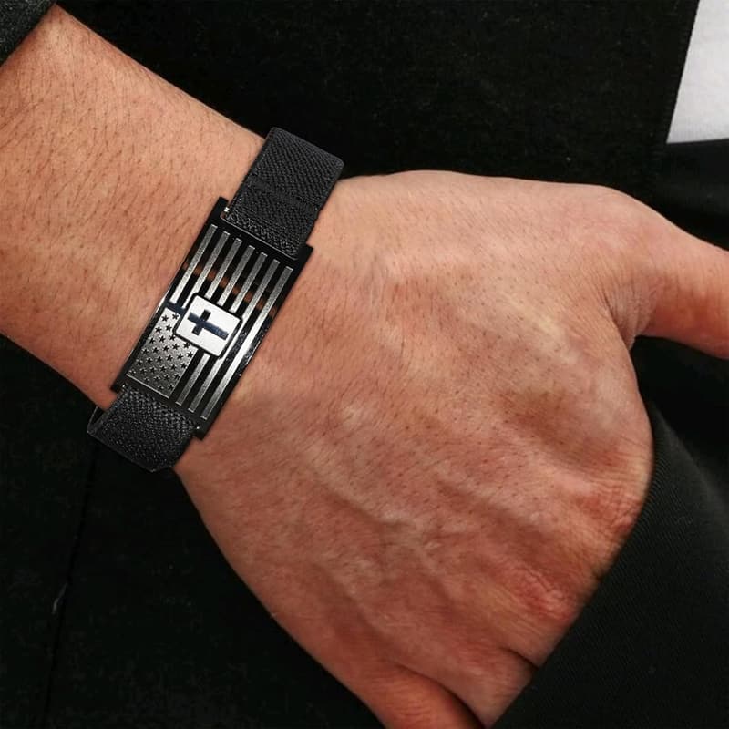 Graduation American Flag Cross Bracelet for Men