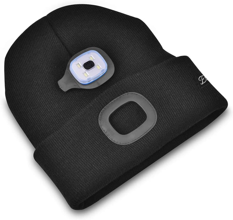 USB Rechargeable LED Beanie for Men