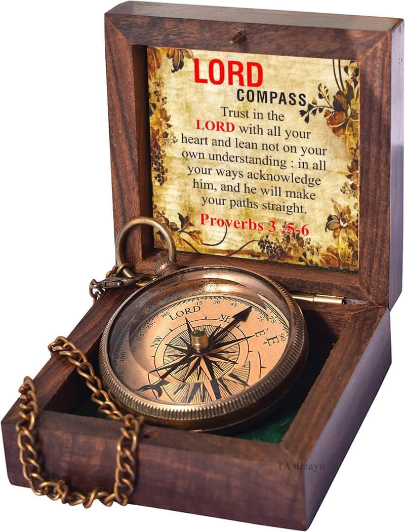 Graduation Compass Gift for Him - Engraved Proverbs 3:5-6