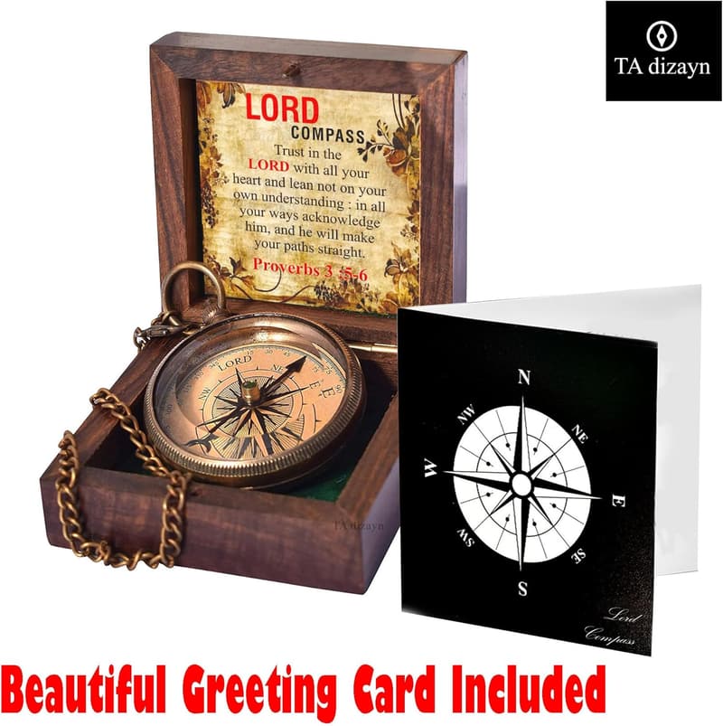 Graduation Compass Gift for Him - Engraved Proverbs 3:5-6