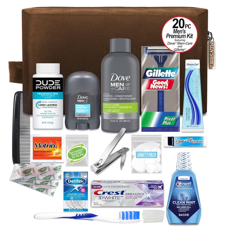Men's Premium Travel Kit with Dove Essentials