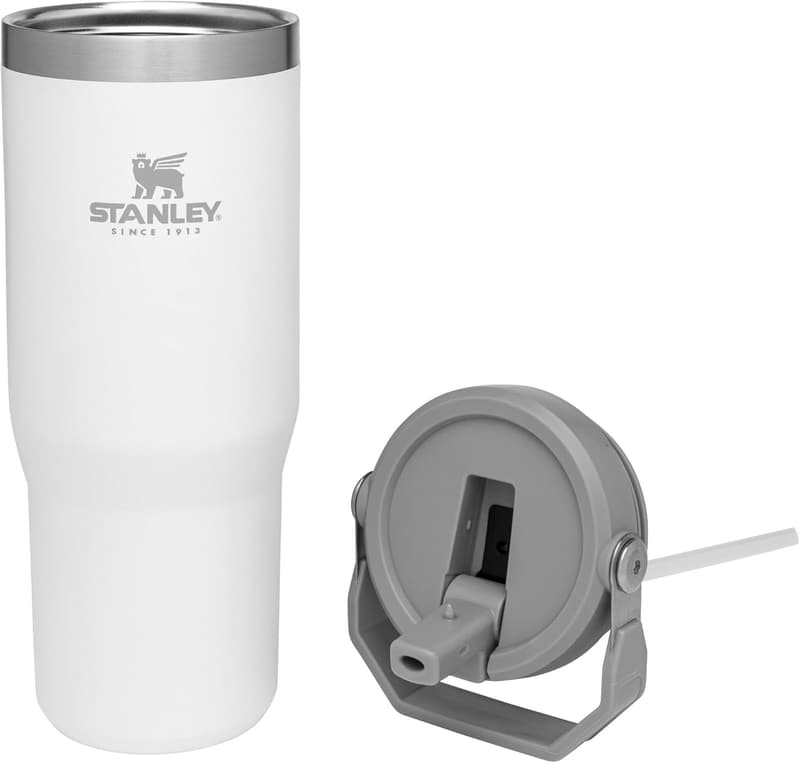 Stainless Steel Tumbler with Straw, Leak Resistant