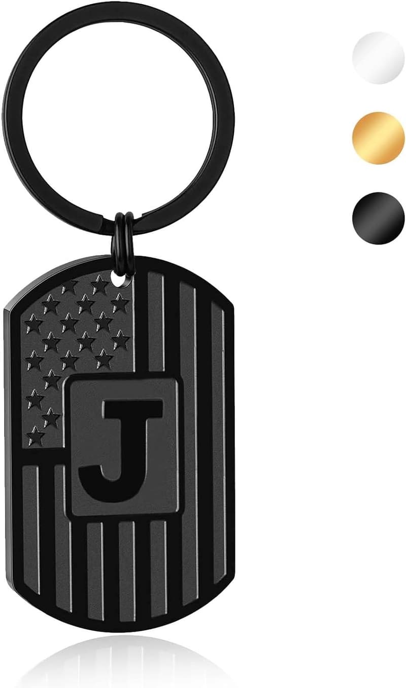Graduation Initial Keychain for Men