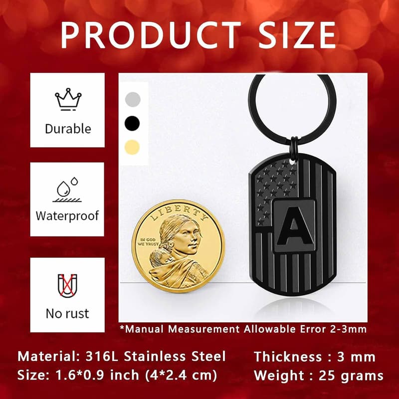 Graduation Initial Keychain for Men